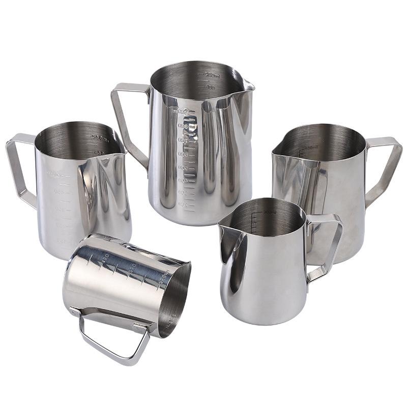Ca đánh sữa inox có vạch chia 350ml - 550ml - 900ml Inox cấp thực phẩm