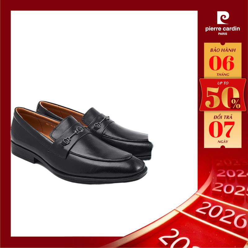 Pierre Cardin Pháp Giày tây lười Pierre Cardin dáng loafer chất liệu da bò thật khóa thời trang sang trọng 794