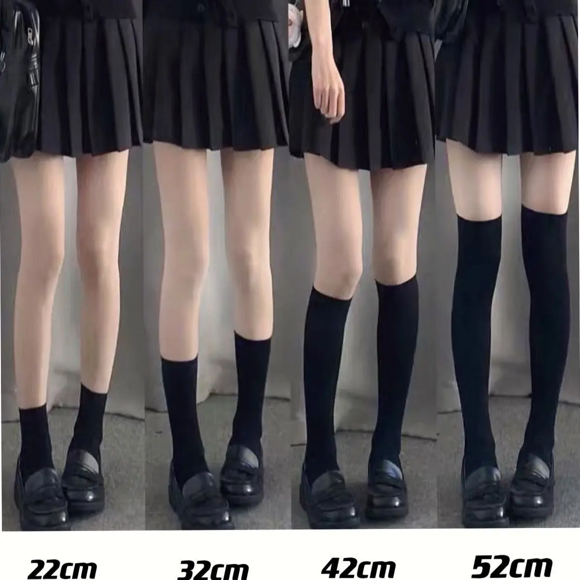Lolita Charm Black and White Long Socks, Women's Fashionable Over-the-Knee Thigh High Socks Womenswear Cute