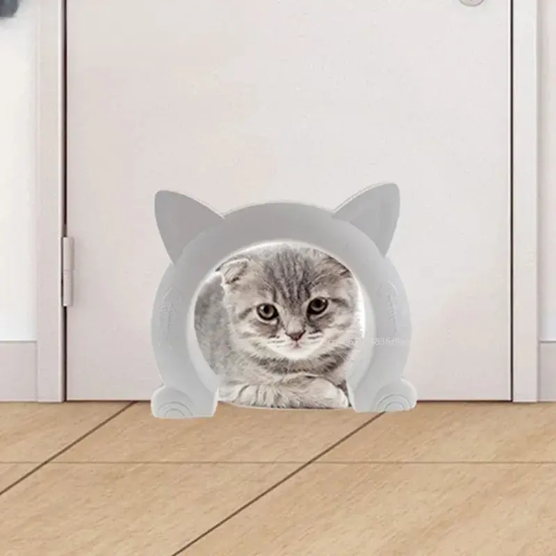 Cat Door Dog Hole Access Direction Controllable Toy For Pet Training Dog Cats Kitten ABS Plastic Small Pet Gate Door Kit Cat Dog