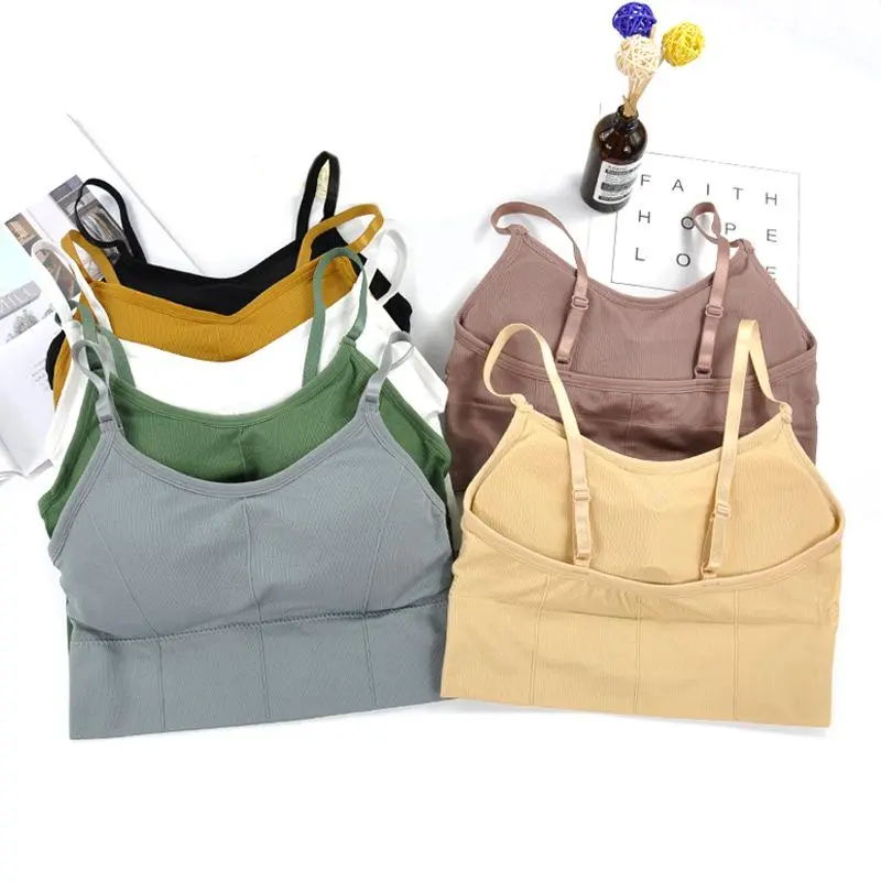 Seamless Beauty Back Bra Sports Bra Thin Strap Women Sexy Tube Top Camisole Kaka Vest Women Outer Wear Tube Top Camisole