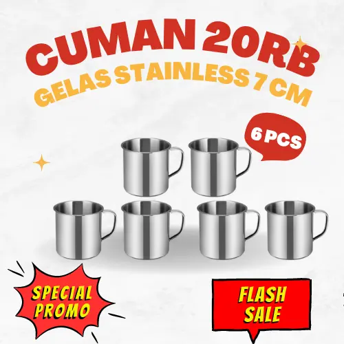 Paket GELAS MUG Stainless 7 CM 6pcs 0