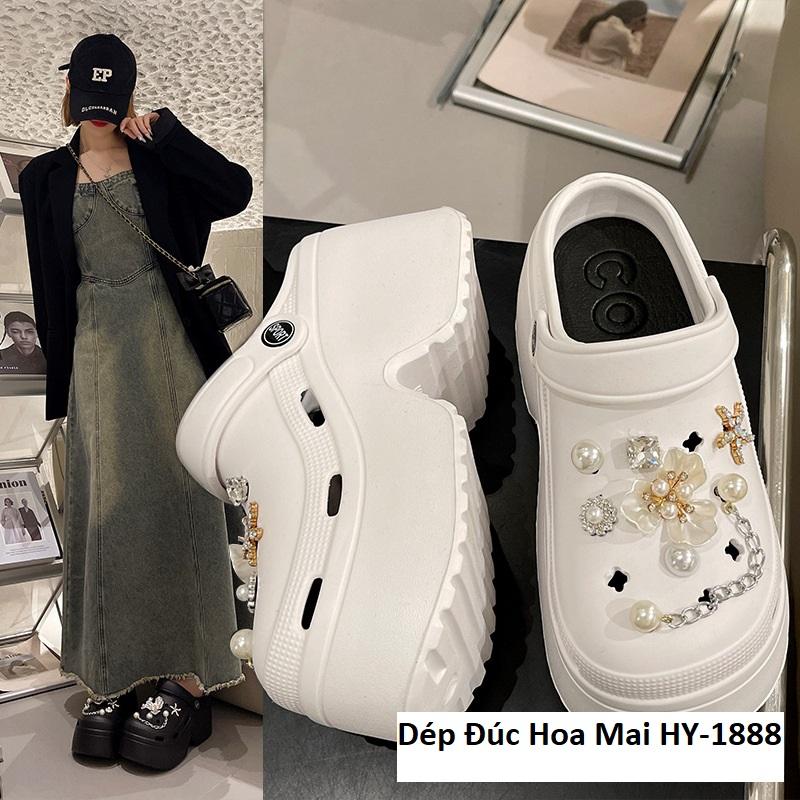  Sục Nữ Đế Cao 7 cm  Dép Sandal Nữ Chất Liệu Eva Đúc Nguyen Khối Nhẹ Nhàng  Êm Chân  Chống Trơn Trượt - Kèm Stiscker Xinh Xắn 