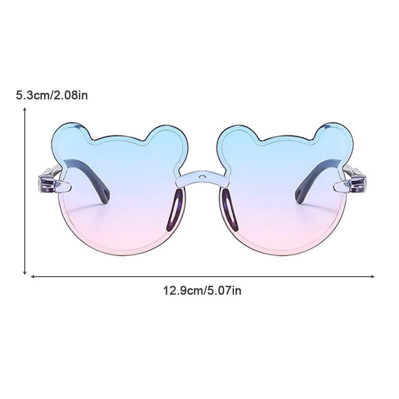 Product Introduction of Korean Version Fashion Cute Gradient Color Bear Conjoined Piece UV Protection Children Sunglasses 0