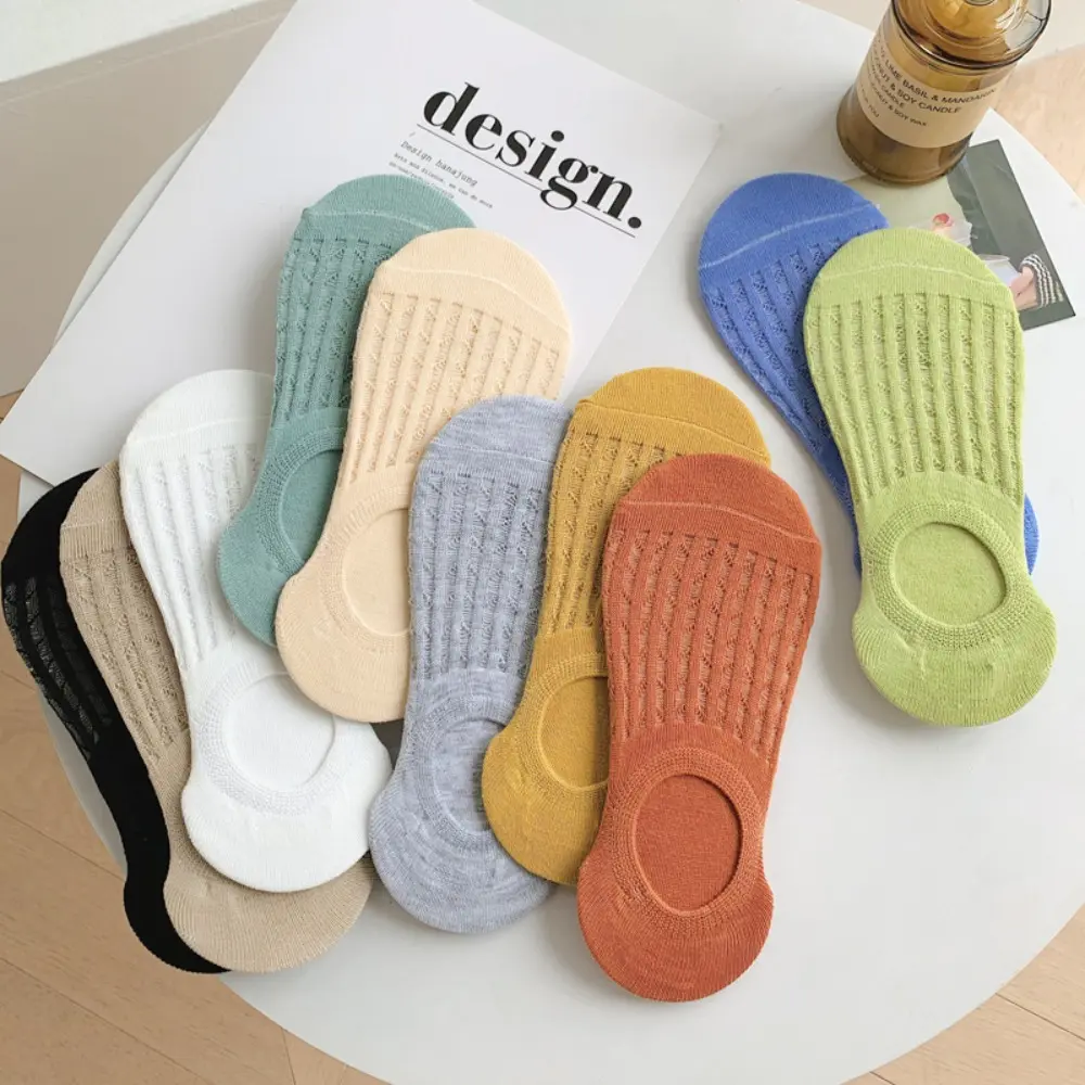 Fashion Polyester Shallow Mouth Boat Socks Non-slip Breathable Low Cut Boat Sock Cotton Simple Invisible Boat Socks