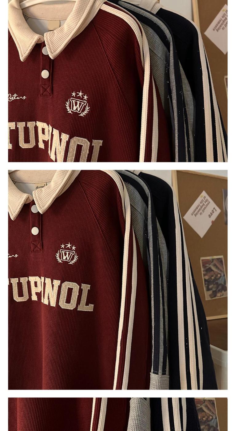 Product Introduction of Áo Polo Phong Cách Preppy Mỹ, Hàng Mới Về Năm 2024, Thiết Kế Sọc Và Màu Tương Phản, Chắp Vá, Dành Cho Nam Và Nữ, Dáng Rộng Vừa Vặn, Dài Tay, Áo Mặc Bên Trong Cơ Sở, Thời Trang Menswear Shirt 3