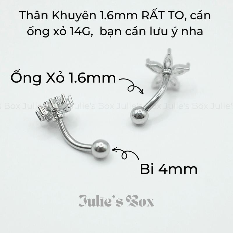 [1 CHIẾC] [XỎ] Khuyên Tai ROOK Bảy Mẫu Thân Màu Bạc Bi Tròn Unisex Không Gỉ Không Ngứa julies box 66 Hàng ngày 1