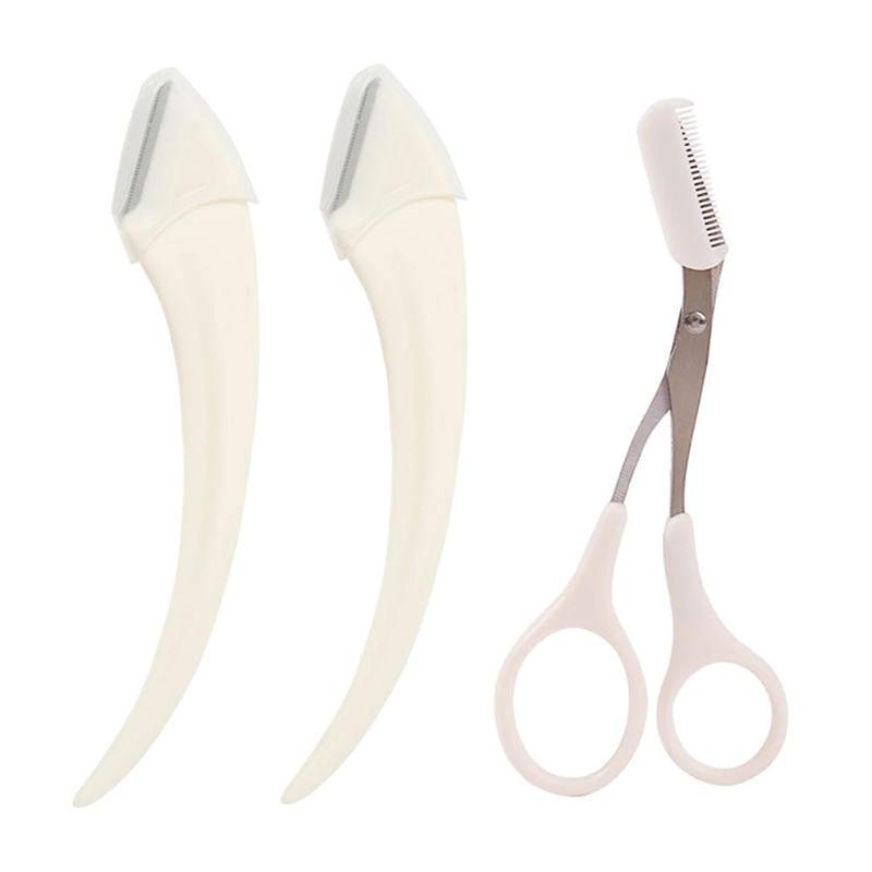 Product Introduction of Buy 1 Get 2 Free Curved Eyebrow Trimmer Facial Eyebrow Scissors With Comb Stainless Steel 22