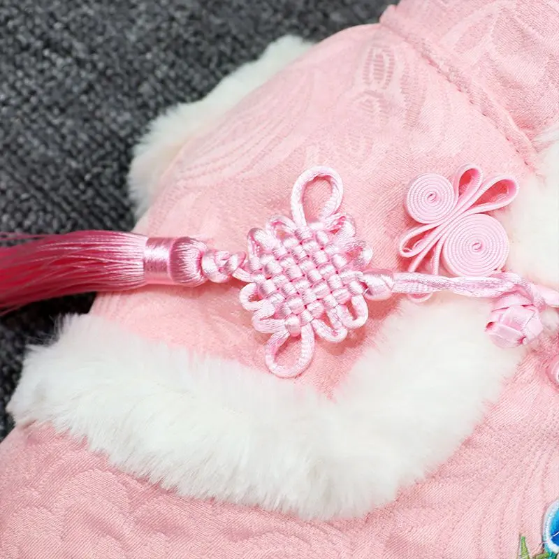 Quần Áo Cho Chó Tangzhuang, Áo Khoác Độn Bông Hoa Lớn, Thích Hợp Cho Mùa Thu Và Mùa Đông, Teddy Corgi Và Chó Nhỏ, Quần Áo Cho Mèo Thú Cưng, Năm Mới 6