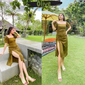 Dress Seksi Bodycone Dress Pressbody Dress Serut Samping Polos Casual