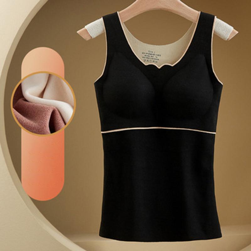 Nerhut-Áo Vest Mùa Đông Và Mùa Thu Cho Nữ, Miếng Đệm Ngực Giữ Nhiệt, Dày, Mềm Mại, Không Đường May, Hỗ Trợ Ngực, Áo Chui Đầu Không Tay, Đồ Lót Màu Trơn, Áo Dưới 8