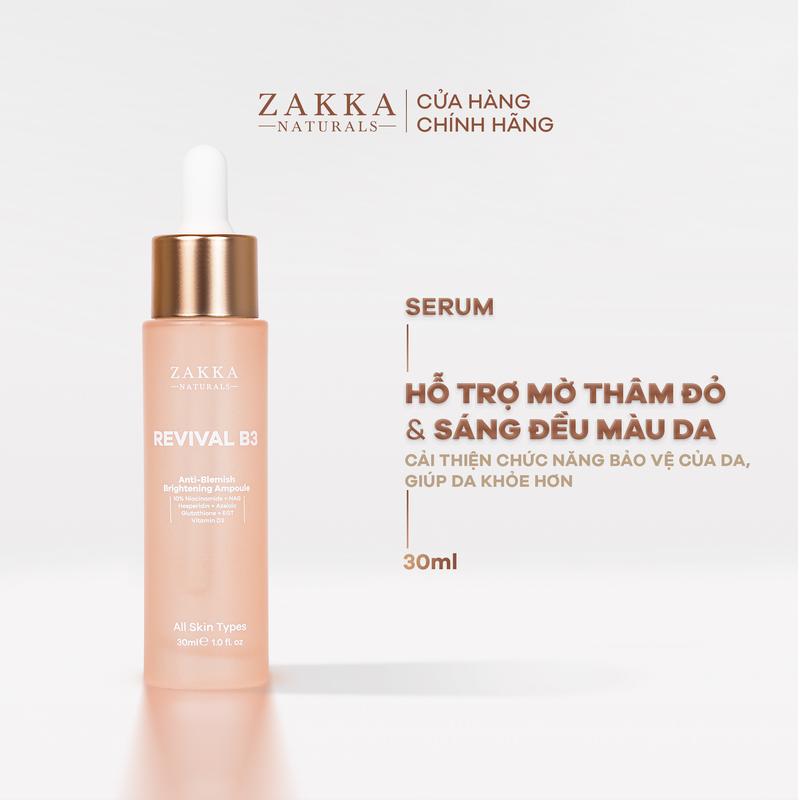 Tinh Chất Revival B3 Zakka Naturals Hỗ Trợ Mờ Thâm Đỏ Và Hỗ Trợ Sáng Đều Màu Da 30ml
