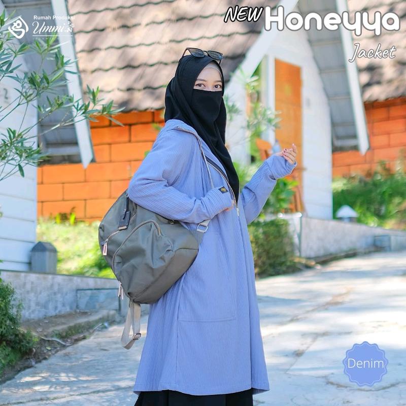 Jaket syari Honeyya | Jacket Honeyya Rumah produksi ummi Polos Panjang Outer 6