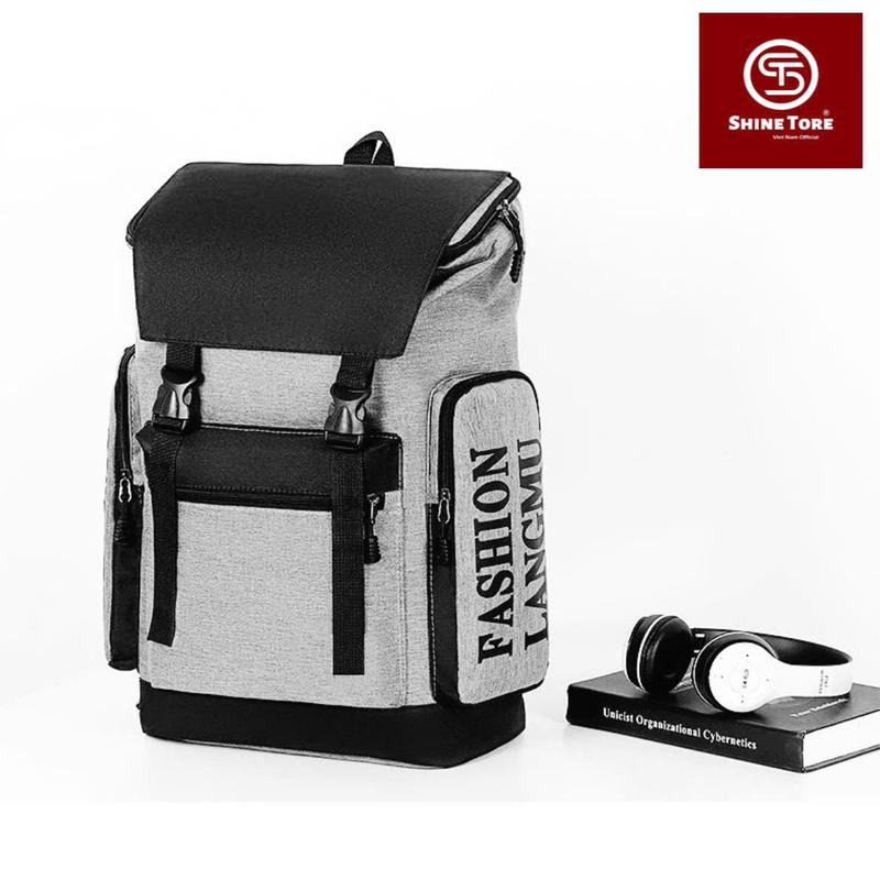 Ba lô nam hình hộp cỡ lớn . Balo đựng laptop. Đựng sách vở thời trang .Balo đựng quần áo đa năng đi học đi làm SHINE TORE ST-294b Da Bag Chống Sốc