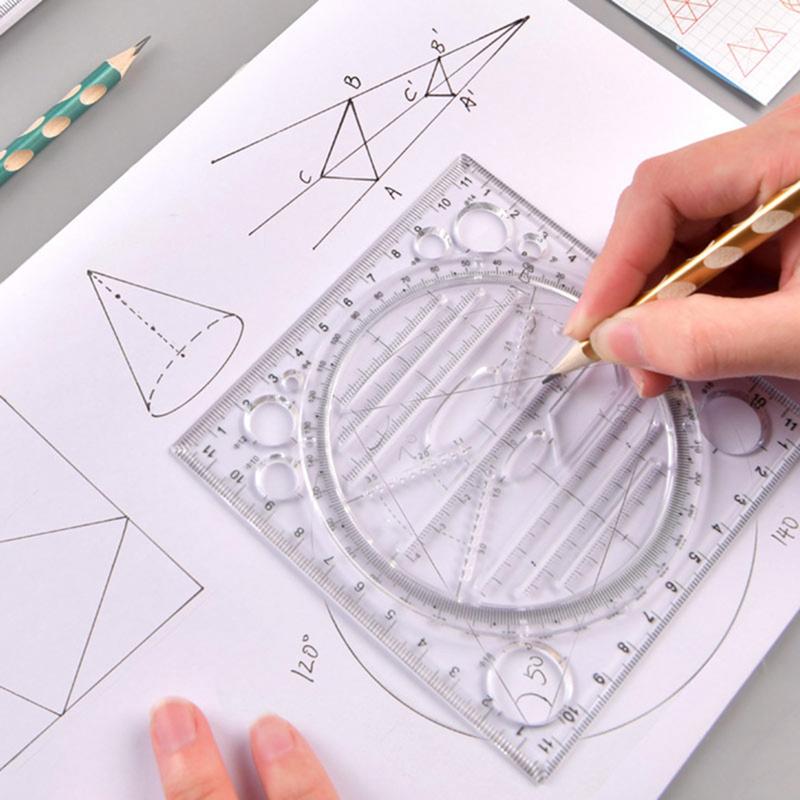 Multifunctional Circle Drawing Template, Geometric Drawing Tool, Measuring Ruler, Rotatable Angle 4