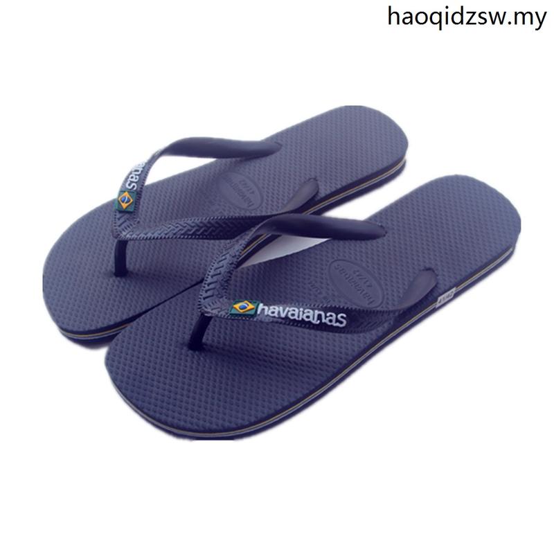 Hot Sale · Summer Havana Solid Color Series Men's Slippers havaianas Waterline Three-Color Rubber Anti-Slip Flip-Flops High Quality Fashionable 8