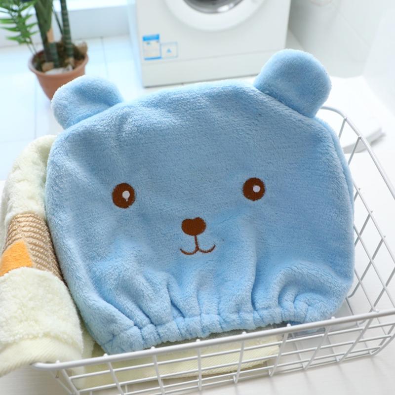 Mũ Trùm Đầu Ủ Tóc Thấm Hút Làm Khô Tóc Nhanh Sau Khi Tắm Hình Gấu Xinh Xắn Chất Liệu Vải Nhung Dày Dặn, Mềm, Mịn Khăn Tắm Nhà Tắm khăn mochi 2