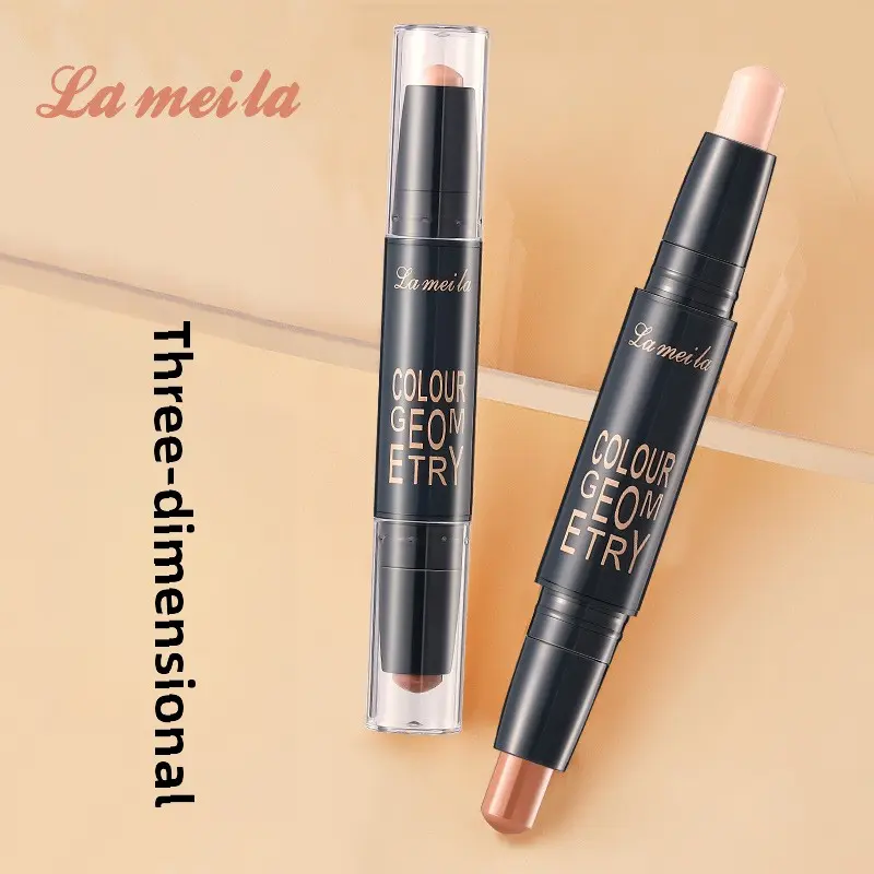 Dual-Ended Dual-Purpose Makeup Stick 2-in-1Highlighting andContouring Makeup Stick,Long-Lasting and Waterproof Custom Correcting Brightening Concealer and Shadow Contouring,Compact Face Makeup Brush