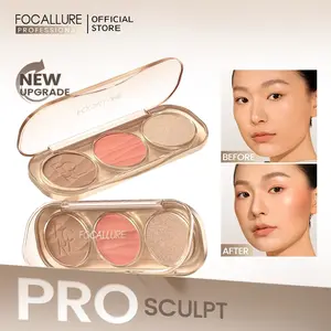 FOCALLURE Pro-Sculpt Palette – Facial Shaping Set Highlighter, Contour & Blush