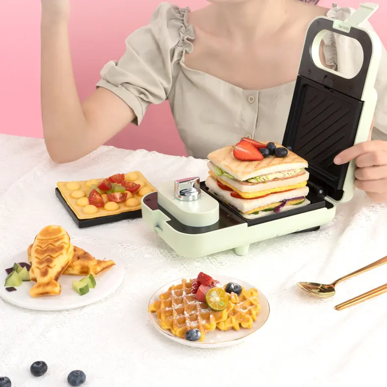 AFC Sandwich Breakfast Machine Timing Multi-Functional Household Small Waffle Light Food Machine Toast Press Toaster sandwichmaker