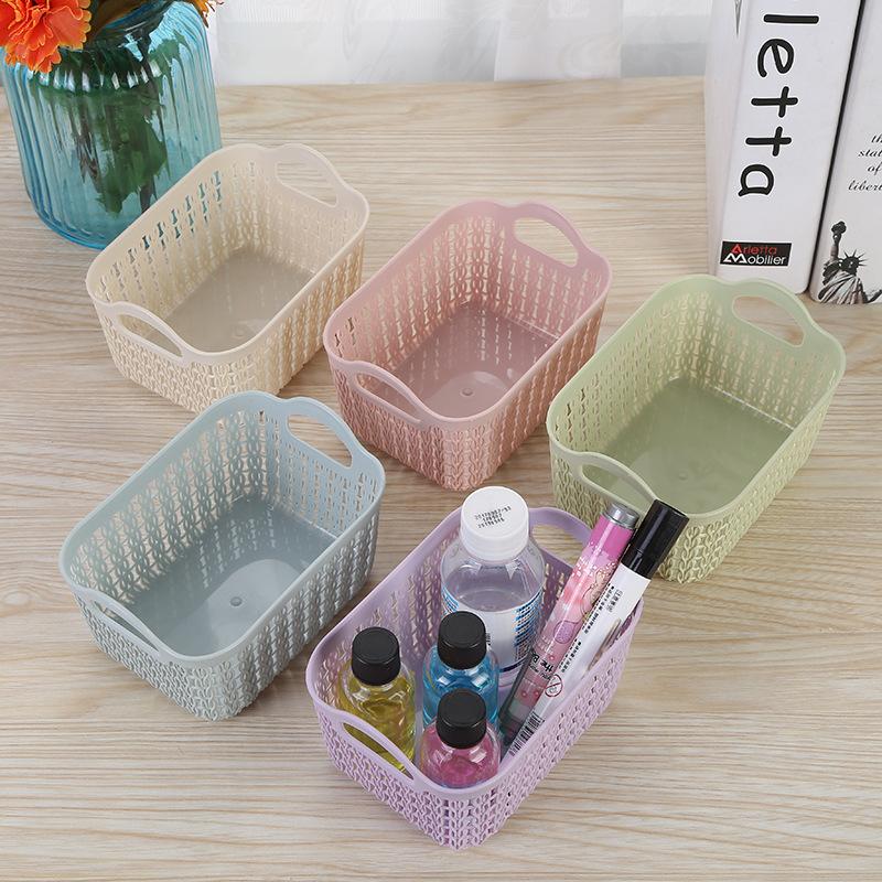 Giỏ Đựng Đồ Di Động Rỗng, 1 Cái, Nhà Bếp, Gia Đình, Văn Phòng, Đồ Lặt Vặt Cầm Tay Xếp Chồng Lên Nhau, Hộp Sắp Xếp Bằng Nhựa Mây Chạm Khắc 0