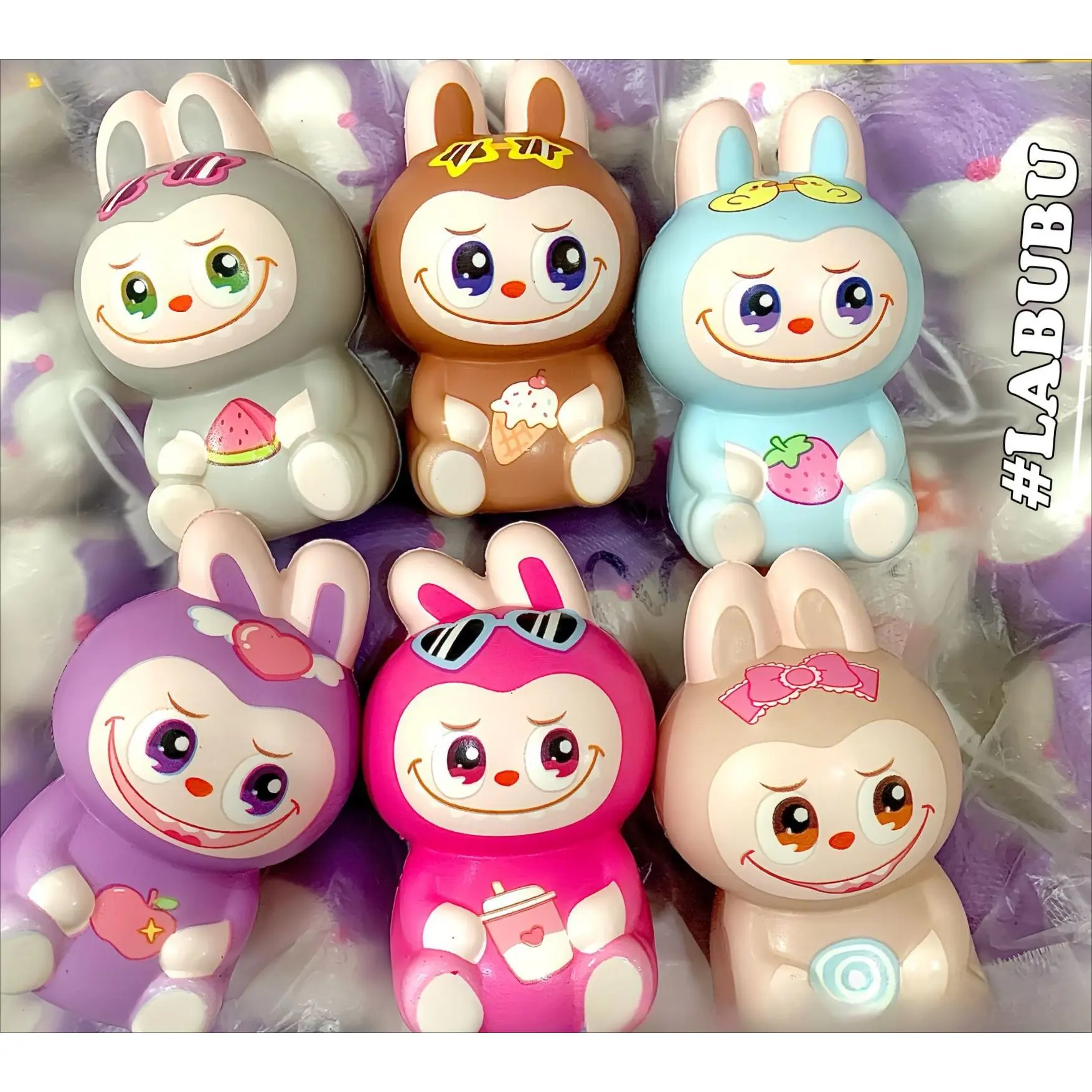 The new 2024 LABUBU cloth slow rebound decompression stress toy decompression pinch music toy tide play