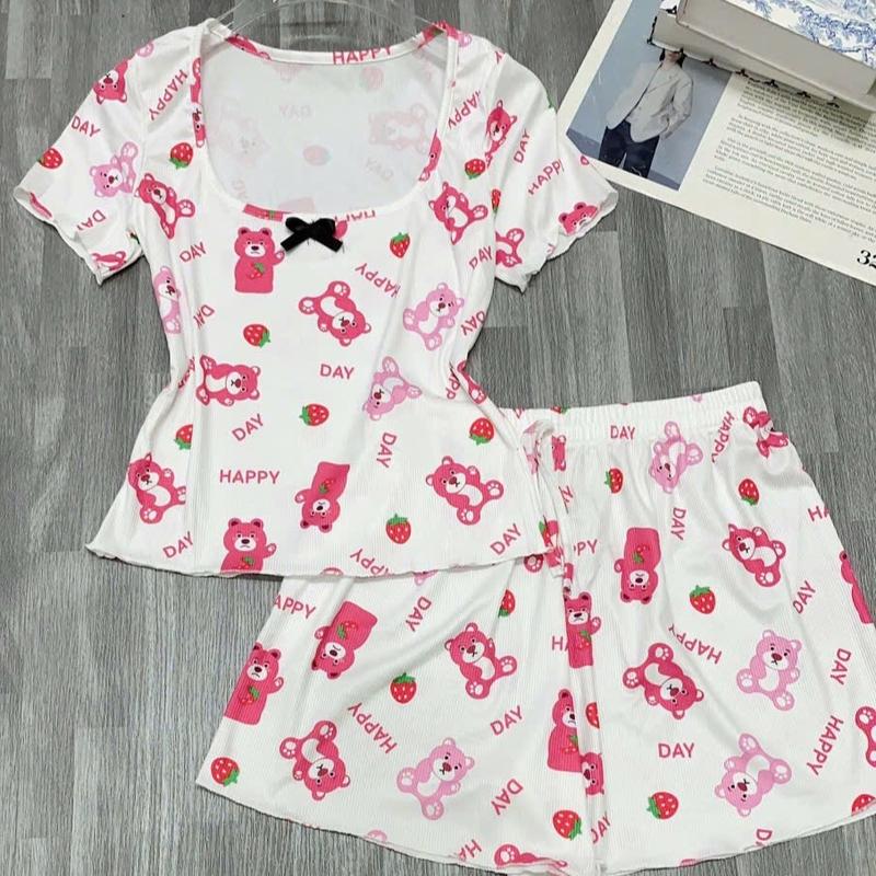 Sét bộ thun đùi hoạt hình dễ thương gân tăm mát mẽ - shopnghi85 1