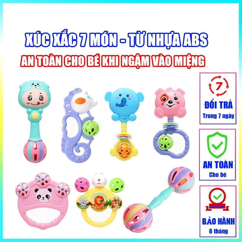 Bộ Đồ Chơi Xúc Xắc 7 Món Hình Thú Phát Tiếng Kêu Vui Nhộn Kích Thích Vận Động Và Giác Quan Của Bé Voi Cho Bé