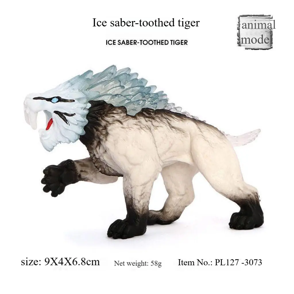 Simulated Ancient Creatures Ice Age Solid Animal Model Ice Sabre ...