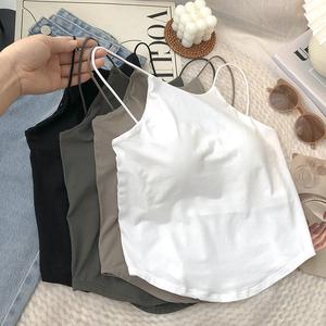 Camisole For Women Vest with Chest Pad Street Style Tube Top Sexy Thin Shoulder Camisole Tank Top halter elegant