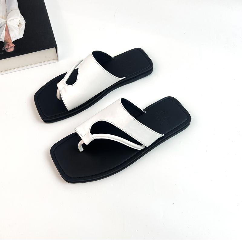 Dép sandal xỏ ngón mũi vuông ,Sandal đi biển đế bệt SANDALTHOITRANG sz 34-42