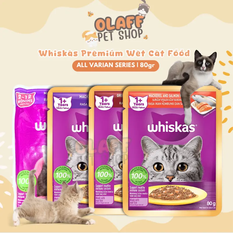 Whiskas Pouch Kitten Cat Food 80gr Tuna Flavour 0