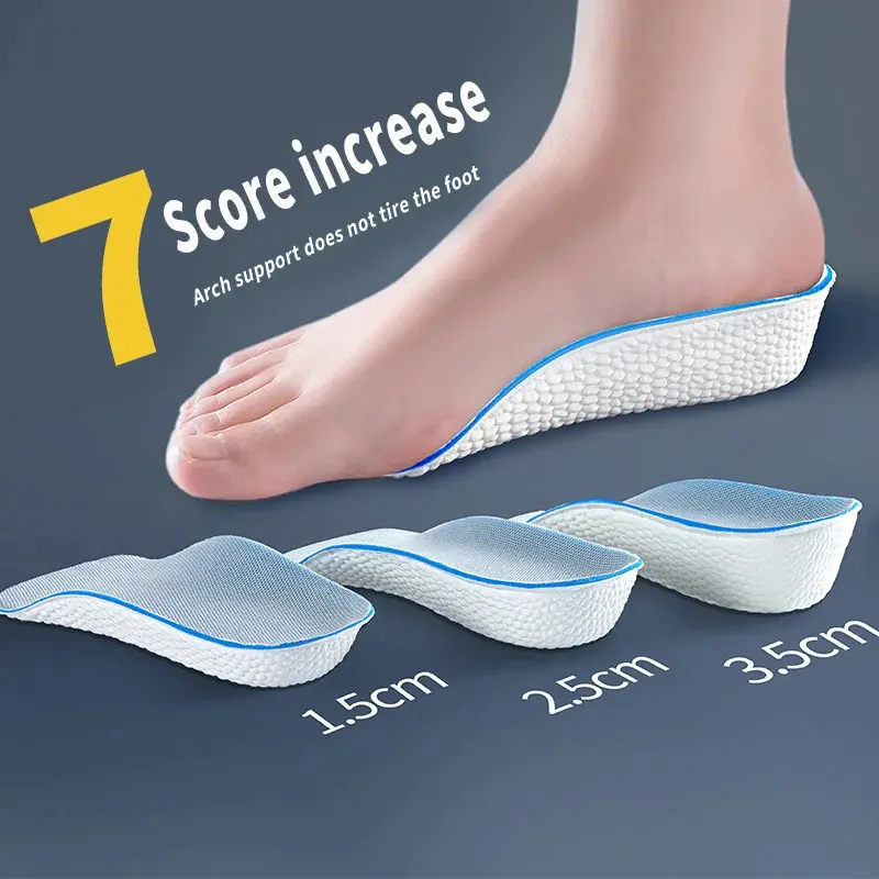 Arch Support Height Increase Insoles Lightweight Soft Flexible Lift for Men Women Shoes Pad 1.5cm 2.5cm 3.5cm Heighten Lift
