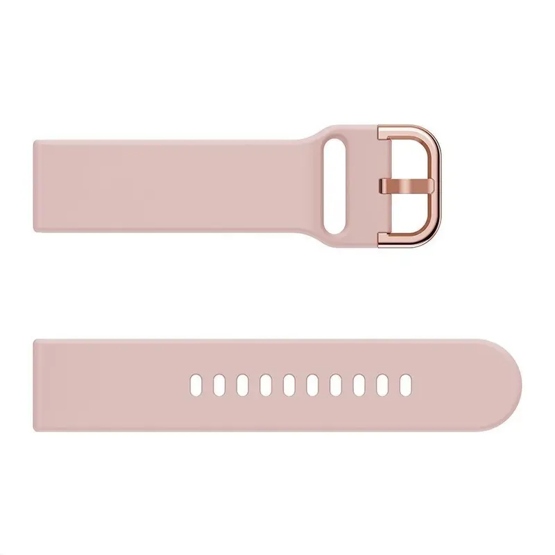 Silicone Strap Bracelet Belt 20/22mm for Samsung Galaxy Watch 7 FE 6 5 4 Silikon Sport Strap Polos Sport Band Tali Jam Tangan for Huawei Watch GT 5 4 3 2,Amazfit,Garmin,Aolon,Itel 011/012,Xiaomi Redmi 5 Active Smartwatch Accessories Metal Logam buckle 7
