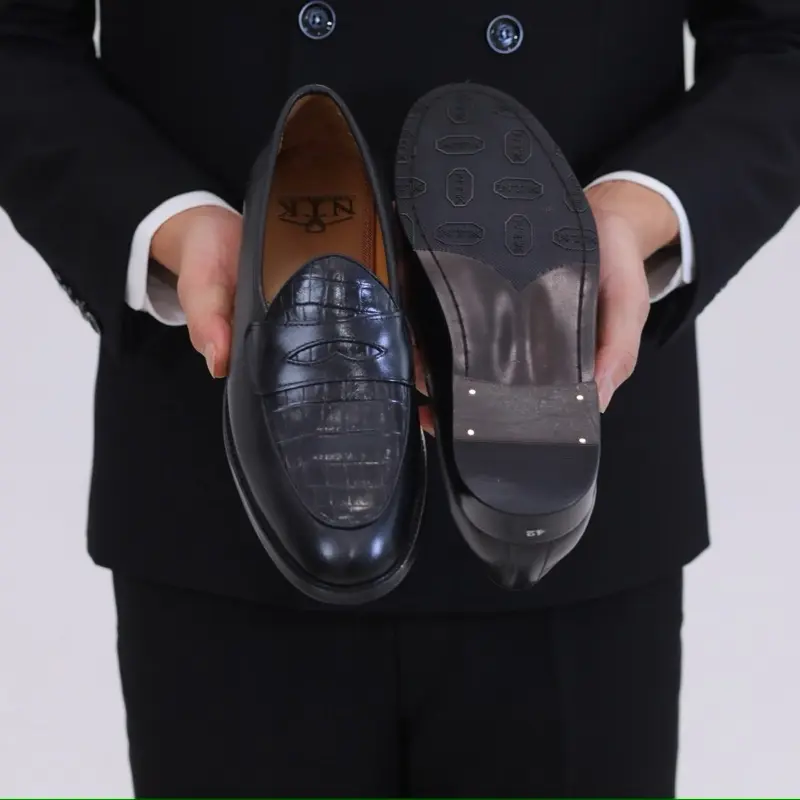 Giày nam Penny Loafer Phối Da Sần đen đế khâu mckay - Bảo hành da 24 tháng 3
