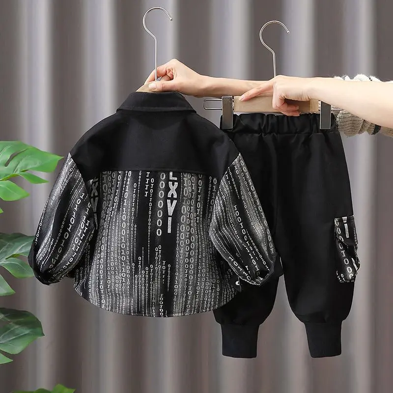 Bộ Quần Áo Trẻ Em Bé Trai, Thời Trang, Mới, Thích Hợp Cho Mùa Xuân Và Mùa Thu, Áo Sơ Mi Phong Cách Phương Tây, Đẹp Trai, Thích Hợp Cho Trẻ Em, Thời Trang 2