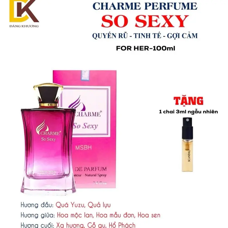 CHARRME PERFUME Nước Hoa Nữ  SO SEXY 100ml xịt thơm women