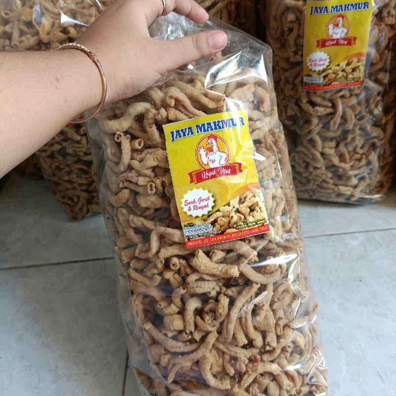 Kripik Usus Ayam Original Crispy 2kg / 1 Ball -  Snacks Cemilan Gurih Asin  Keripik Usus  Food 3