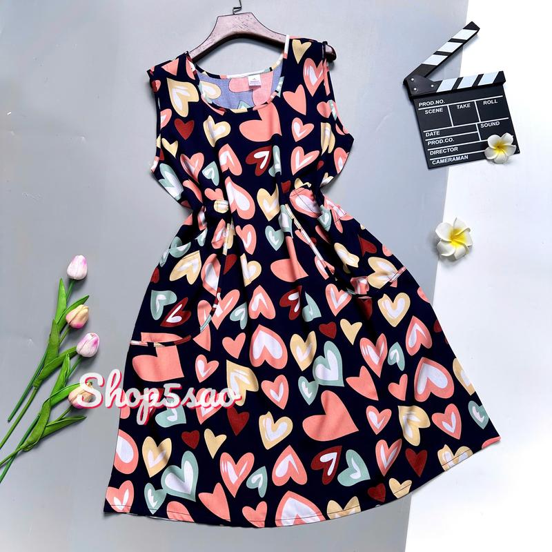Đầm tole nữ, đầm lanh mặc nhà có túi BIGSIZE (50-70kg) SHOP5SAO Women Dress