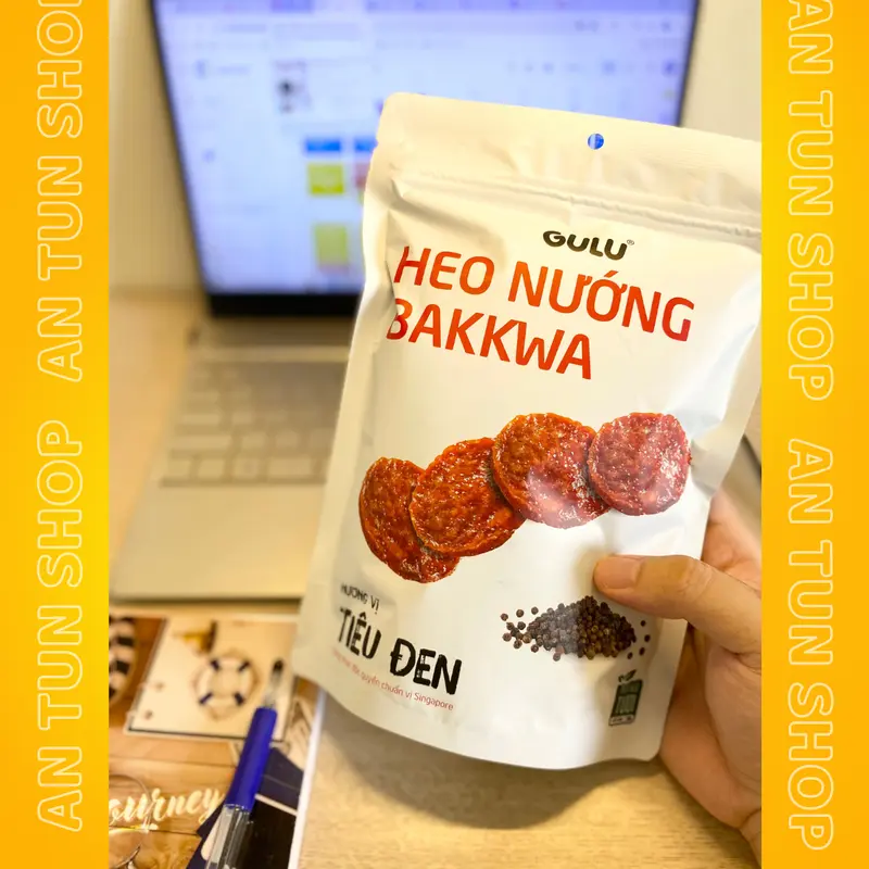 [Combo 3 Gói 300g] Thịt Heo Nướng Bakkwa GULU FOODS - Snack Ăn Vặt 4