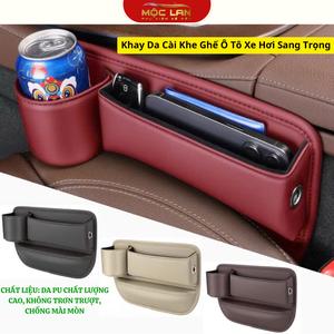 (4 Màu) Khay Da Cài Khe Ghế Ô Tô Xe Hơi Sang Trọng Đẳng Cấp Mẫu 2024 - Mộc Lan Yêu Xe Phụ Tùng Phụ Tùng