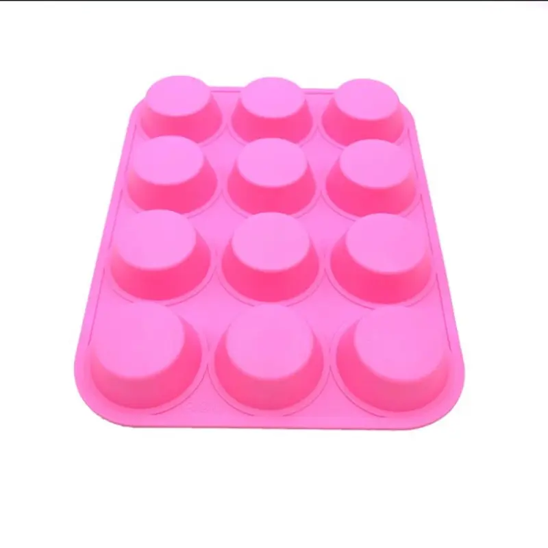 12-hole Silicone Baking Mold, 1 Count Non-stick Heat Resistant Baking Mould, Baking Tool for Cake, Muffin, Cupcake, Kitchen Supplies 5