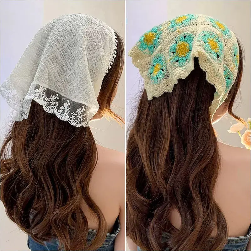 BANDO SCARF FASHION KOREA MODEL RENDA CASUAL AESTHETIC / HEADBAND SYAL RAW LACE / BANDANA KOREAN STYLE 6
