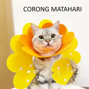 Corong Matahari Pelindung Leher Hewan Peliharaan Kucing Cone Pelindung Kalung Leher Bahan EVA