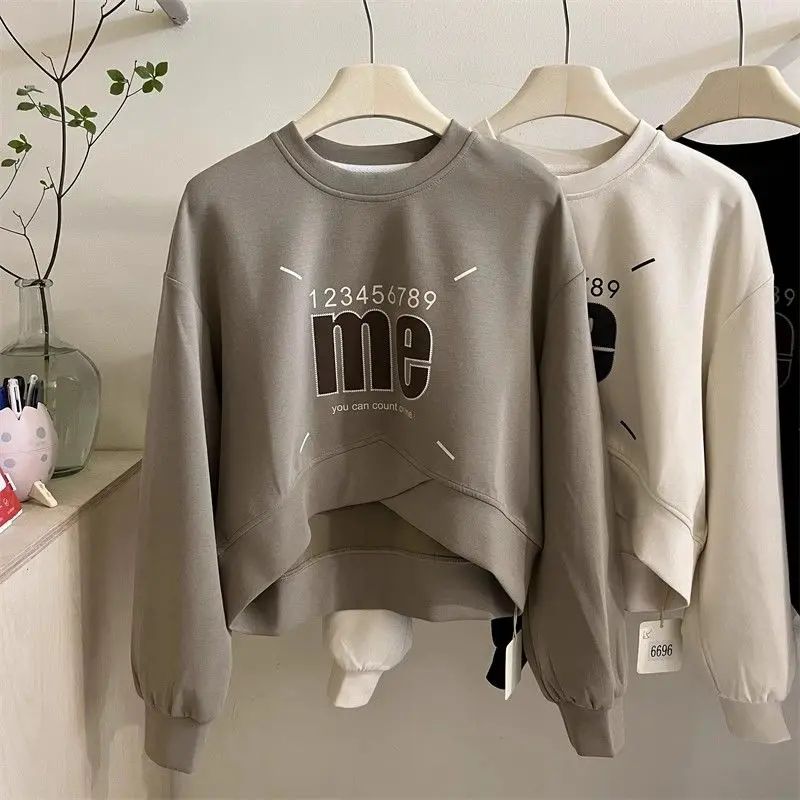 European Goods Black Hooded Short Sweater for Women 2023 New Popular Spring and Autumn Small Long-Sleeved Top Autumn and Winter