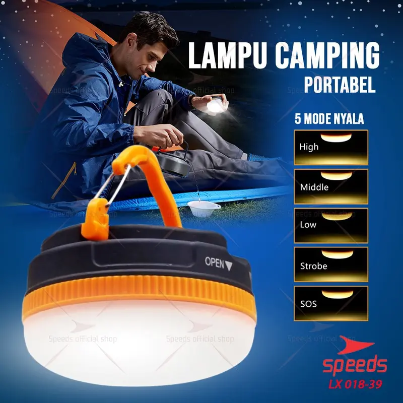 SPEEDS Lampu LED Lampu Emergency Baterai Bohlam Multifungsi Lampu Gantung Outdoor Camping 018-39 8