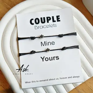 [MY 04] ( COD) GELANG COUPLE MINE & YOURS MAHKOTA TALI PREMIUM WATERPROOF Bracelets ss colection
