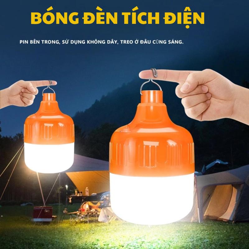  Bóng đèn tích điện công suất 150W-200W siêu sáng Bóng đèn led tích điện có móc treo tiện lợi 