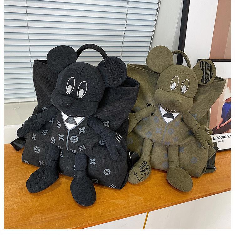 Product Introduction of Ba Lô Vải Bố Búp Bê Mickey, Thời Trang, Phong Cách Phương Tây Thường Ngày Sức Chứa Lớn, Thích Hợp Đi Du Lịch, Túi Đi Học Học Sinh, Hàng Mới Về Năm 2024 Nam Bag Backpack Đeo Vai 11