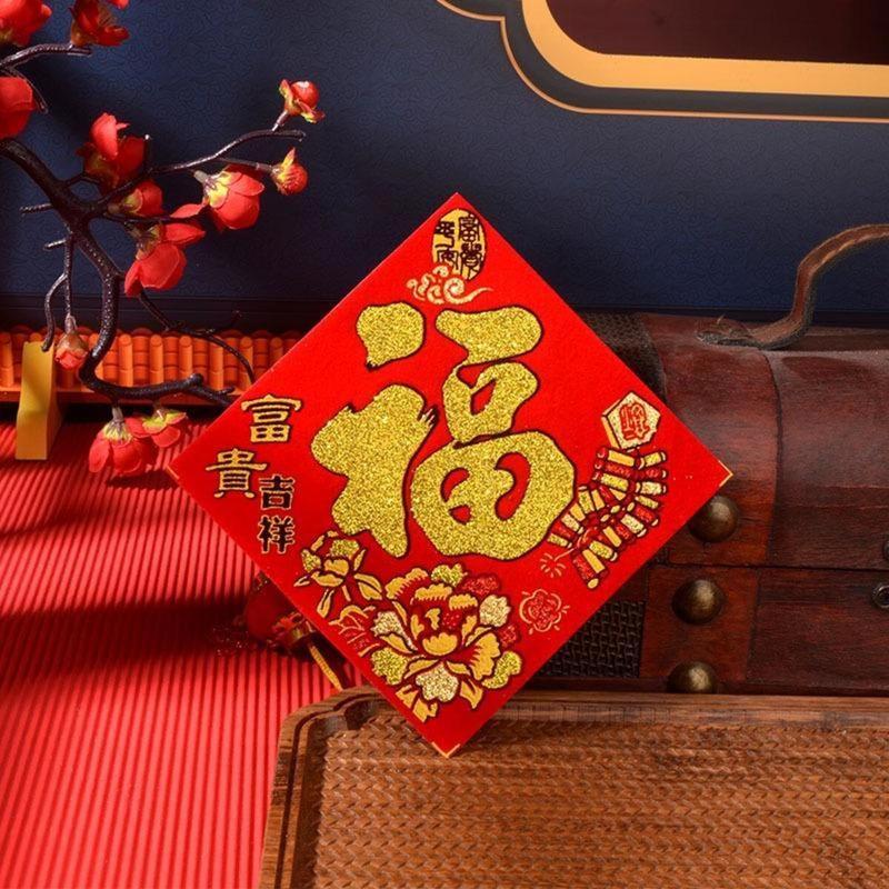 Chữ Dán Tết Tem Decal Dán Hình Thoi Trang Trí Ngày Xuân DAN02